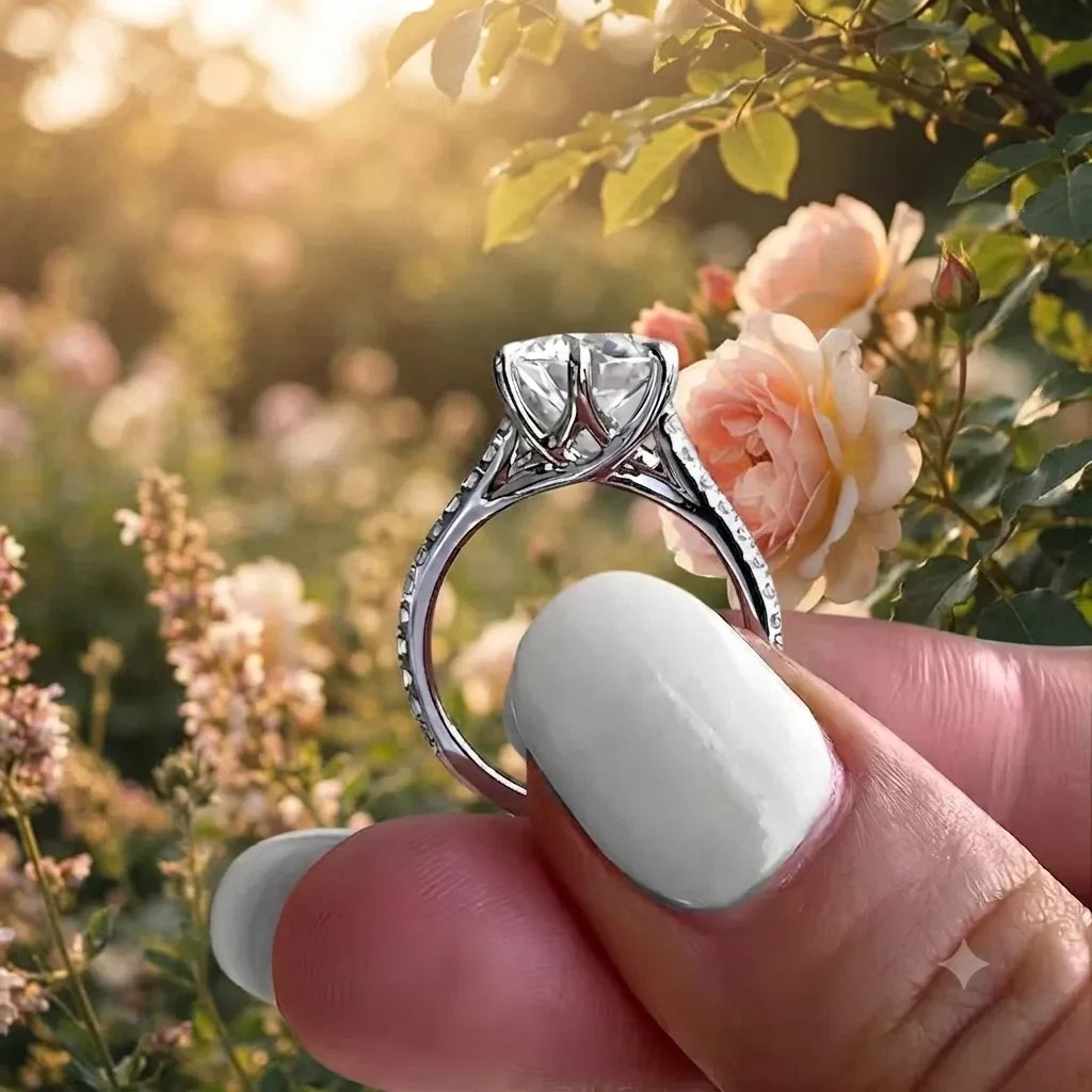 RARE 5.80 Ct Certified Round White Diamond Solitaire 925 Silver Ring Great Look