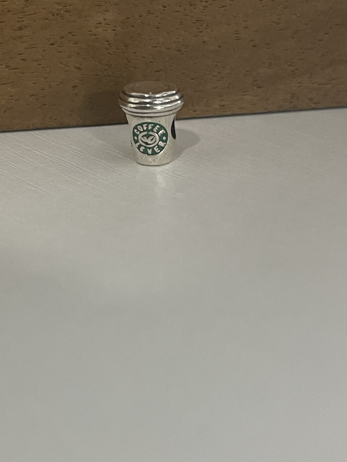 charm S925 Sterling Silver Charm Coffee Cafe Coffee Love Green Bead Gift