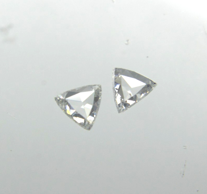 0.13 Cts F-G Color VS-SI Clarity Triangle Rose Cut Diamond Pair 2.80 MM