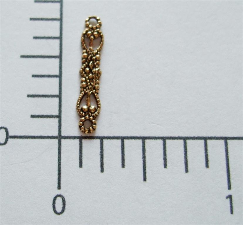 28603 6 Pc. Brass Oxidized Two Ring Connector Finding Jewelry
