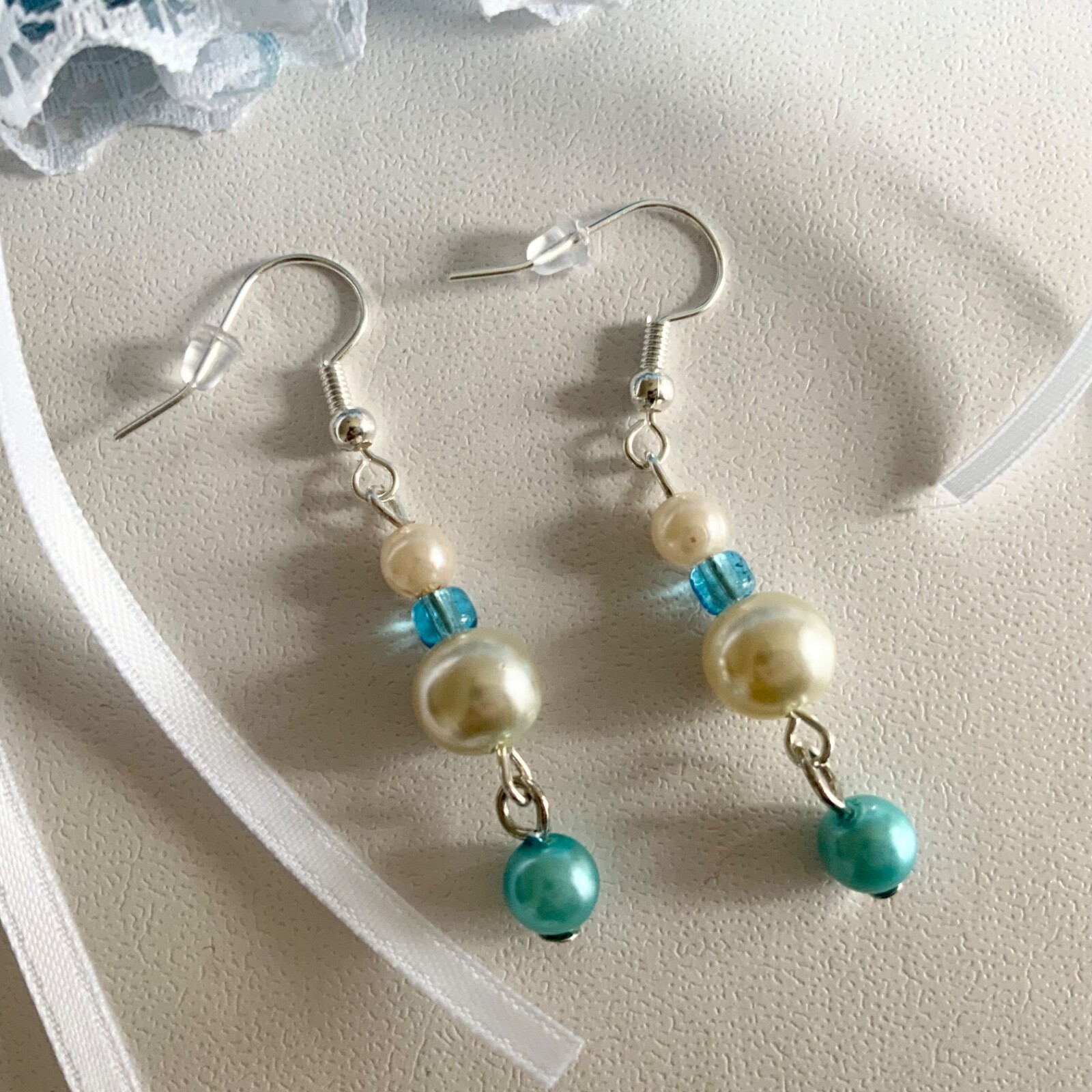 New Handcrafted Faux Pearl Beaded Dangle/Drop Earrings