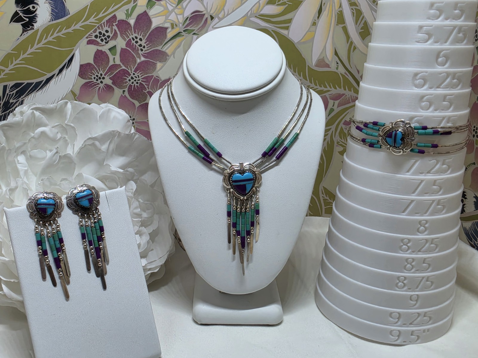 Carolyn Pollack S.W. Liquid Sterling Silver Turquoise And Sugilite Set