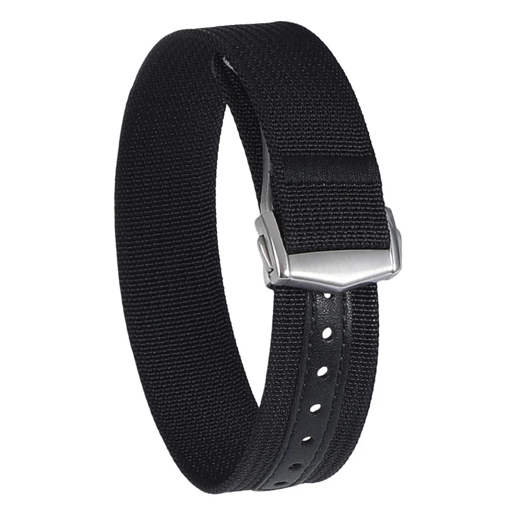 Nylon Watch Strap for Omega 20mm Military Green Ribbed Deployant Buckle Band