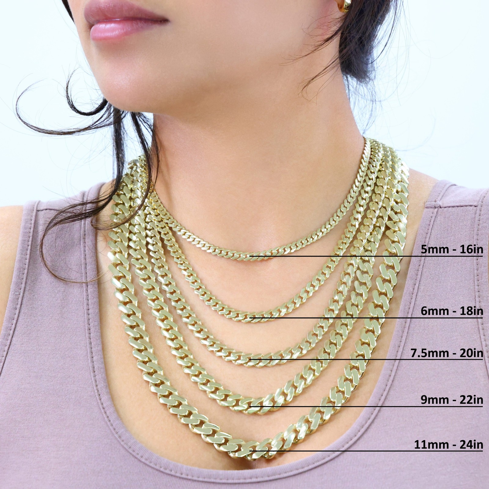 10K Yellow Gold Miami Cuban Royal Monaco Chain 6mm-20mm Necklace Bracelet 7″-30″