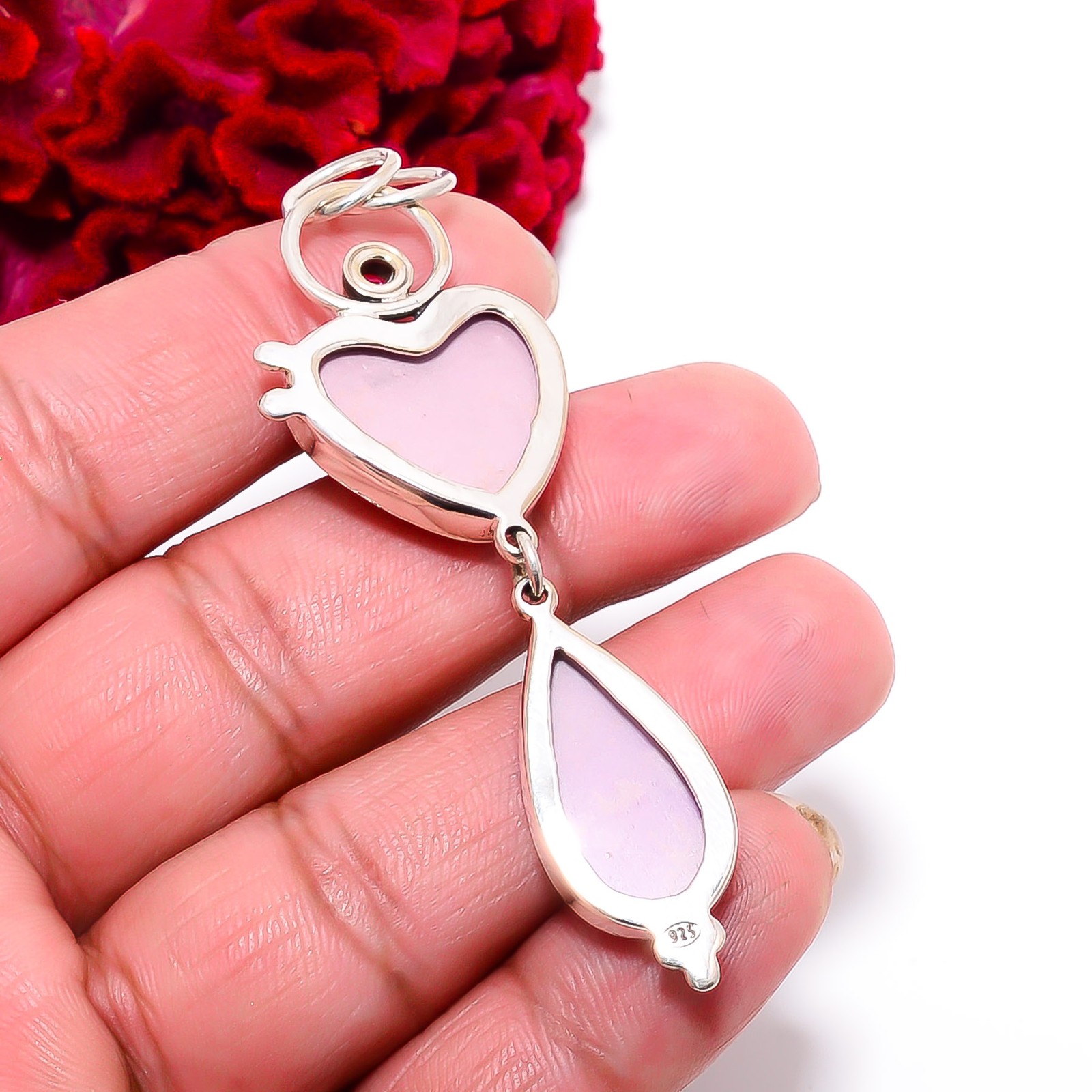 Phosphosiderite – Argentina & Pink Tourmaline 925 Silver Pendant 2.89″ P10181966