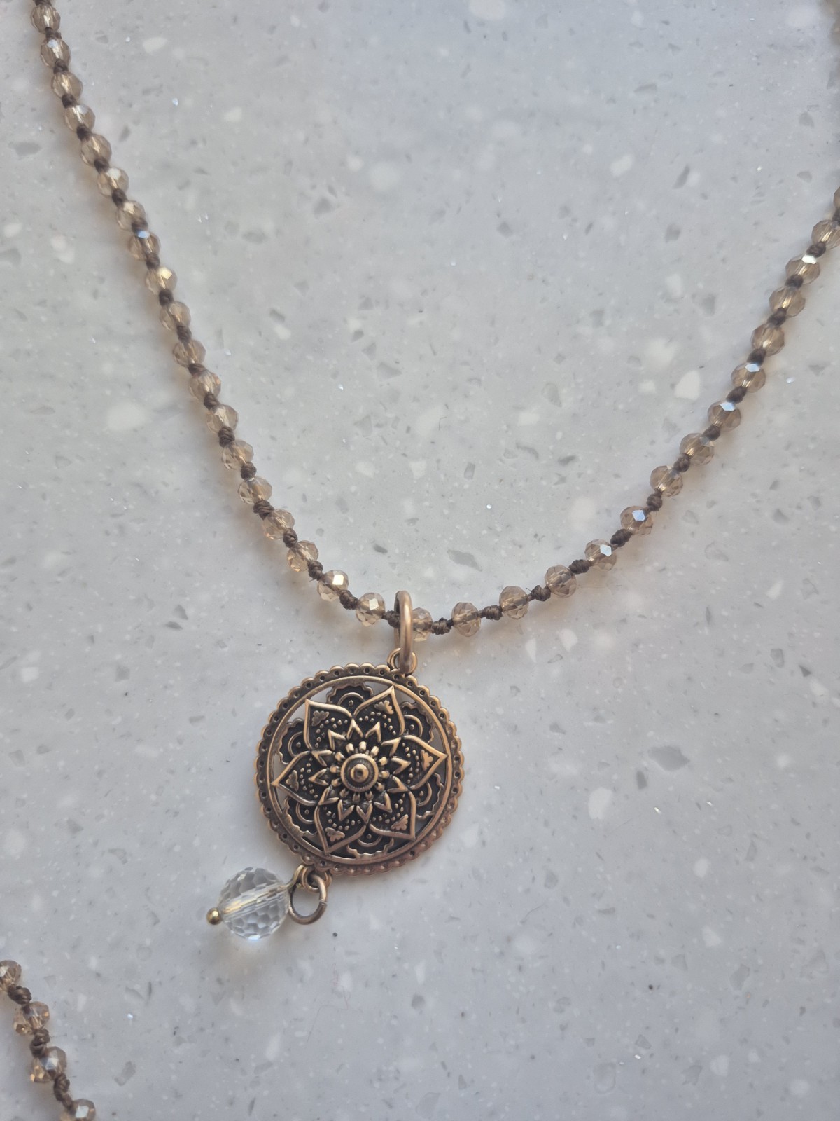 Katia Designs “Grateful Thankful Blessed” Mandala Bloom Original Necklace