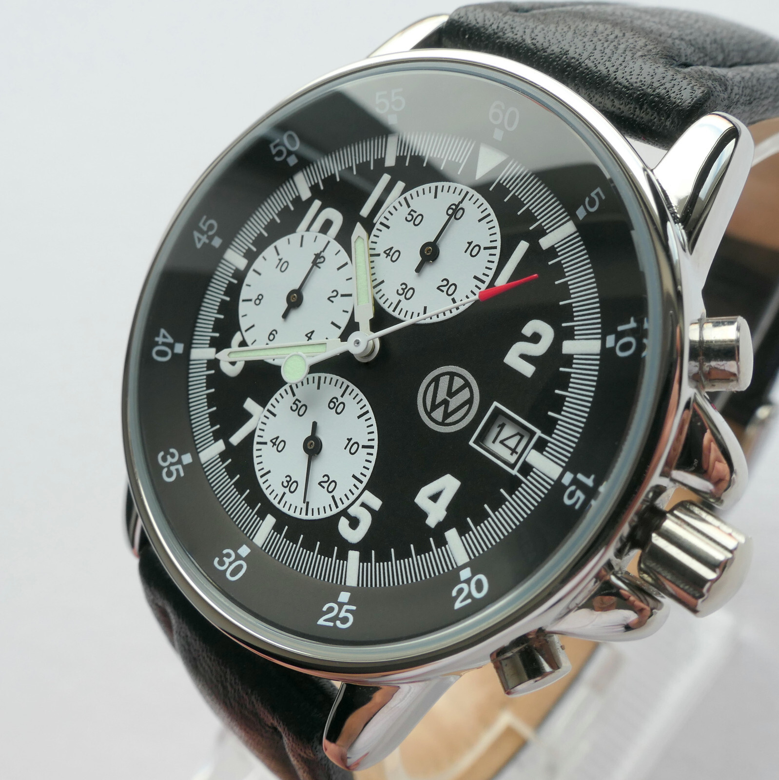 VW Volkswagen Classic Aviator Pilot Driver Sport Car Accessory Watch Chronograph