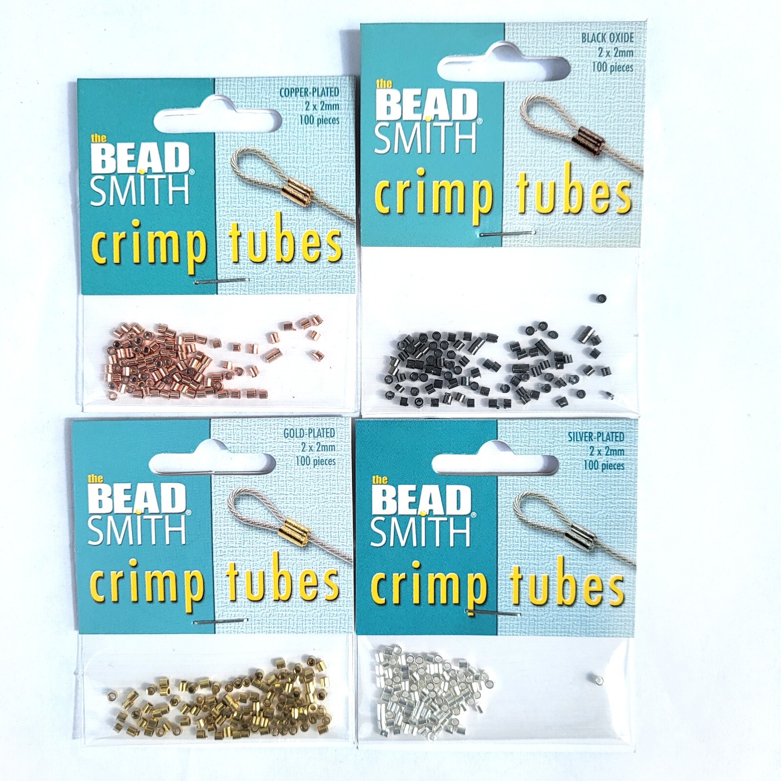 BeadSmith® Tube Crimp Silver Plated Gold Plated 2x2mm Crimp Beads Jewelry Making