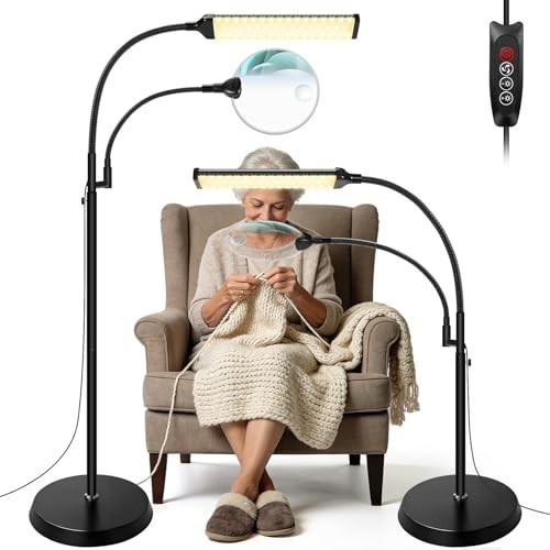 Floor Magnifying Glass with Light 10X 30X 98 LED Adjustable Gooseneck Stand USB