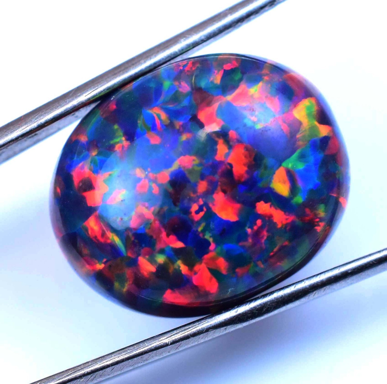 9.60 CT Natural Ethiopian Black Fire Opal Certified Very Rare Precious Gemstone