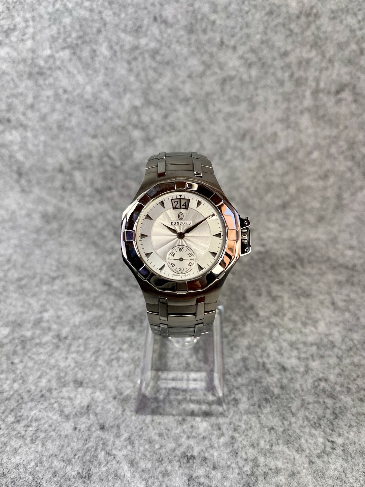 Concord Saratoga Big Date 38mm Automatic Watch Stainless Steel ETA Movement Box