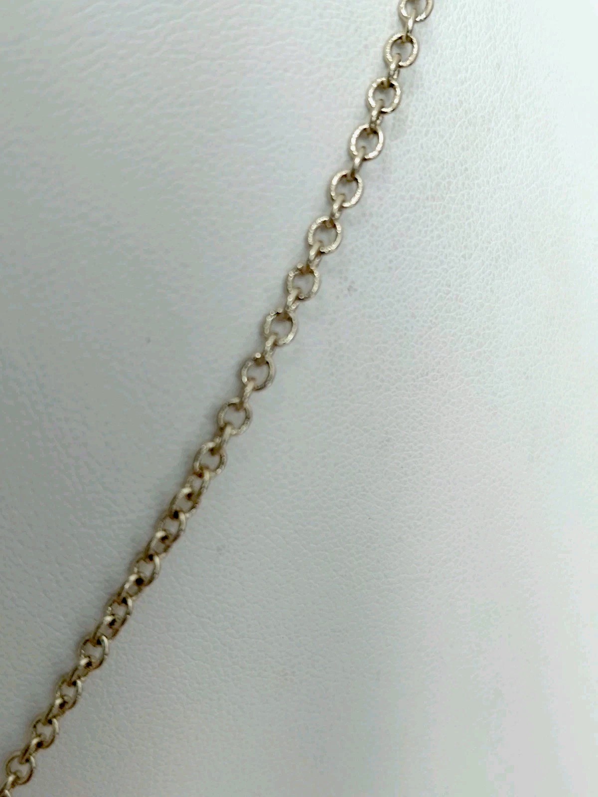 Gold Tone Oval Pendant Necklace _ Clear Rhinestone Accents _ None Missing