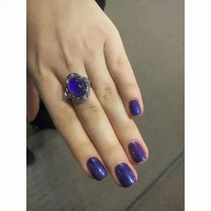 Retro Magic Mood Ring Gem Heart Feeling Color Change Vintage Adjustable