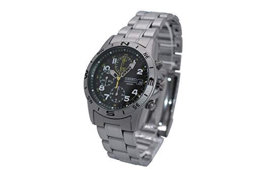 SEIKO SND377P Chronograph Men’s Watch Green Silver Authentic Military Japan F/S