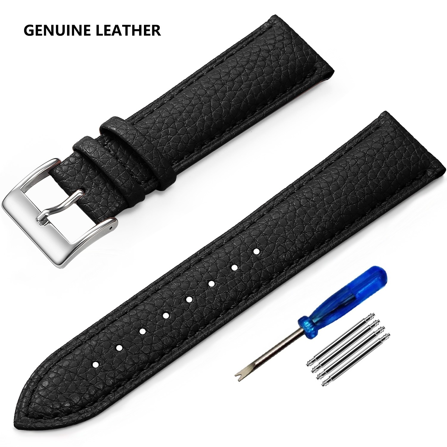 Correa De Reloj De Cuero Genuino Unisex De Pulsera De Alta Calidad + Herramienta