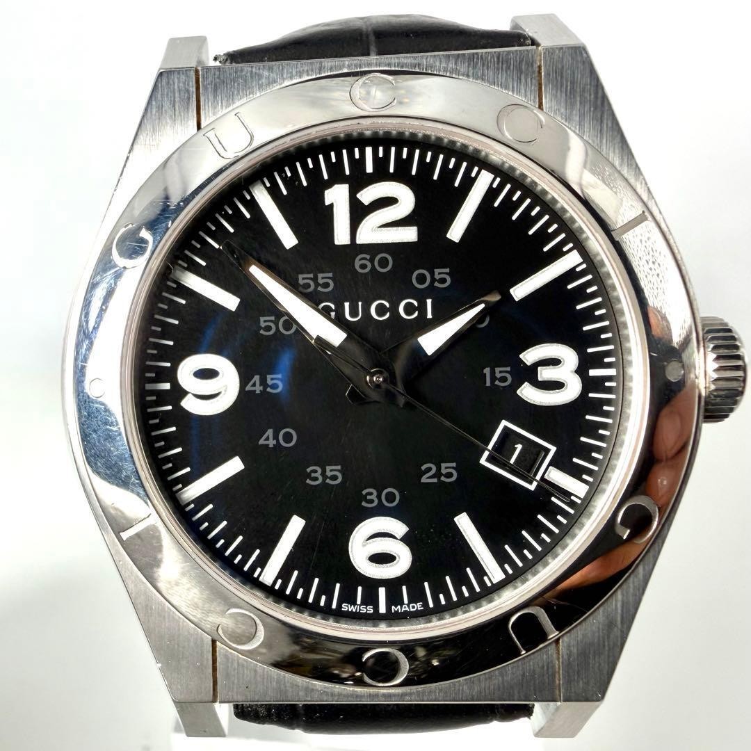 Gucci Pantheon 115.2 Black Dial Date Quartz Men’s Watch With Original Buckle