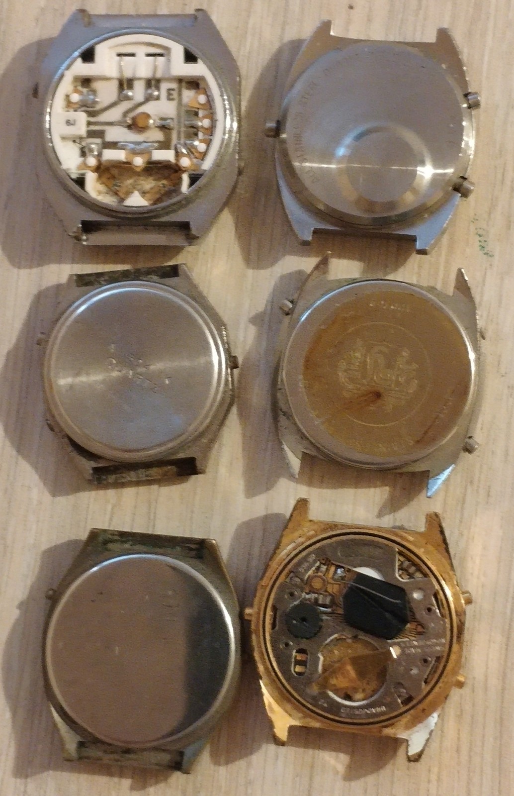 Vintage lot of six men’s Yema digital quartz watches parts or repair