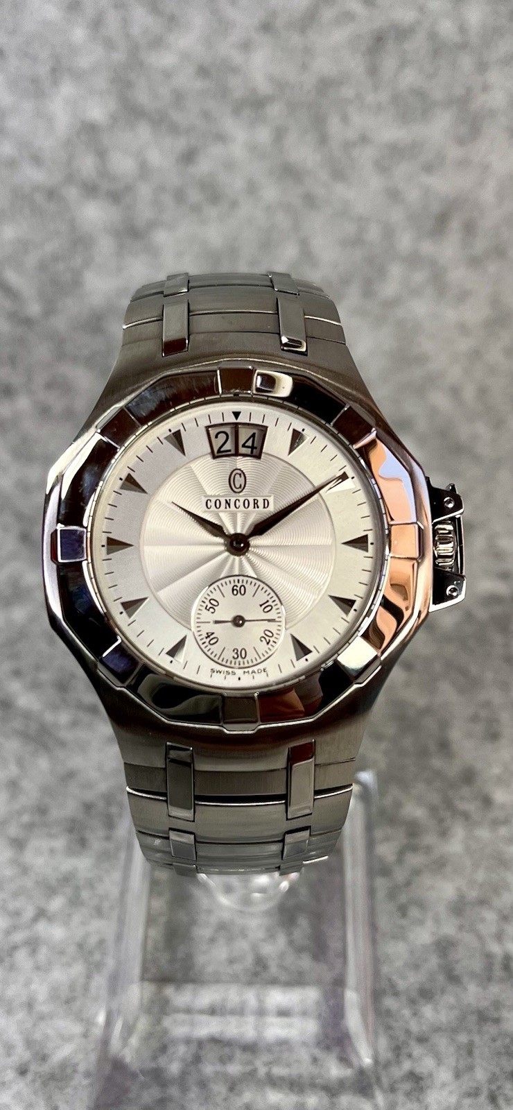 Concord Saratoga Big Date 38mm Automatic Watch Stainless Steel ETA Movement Box