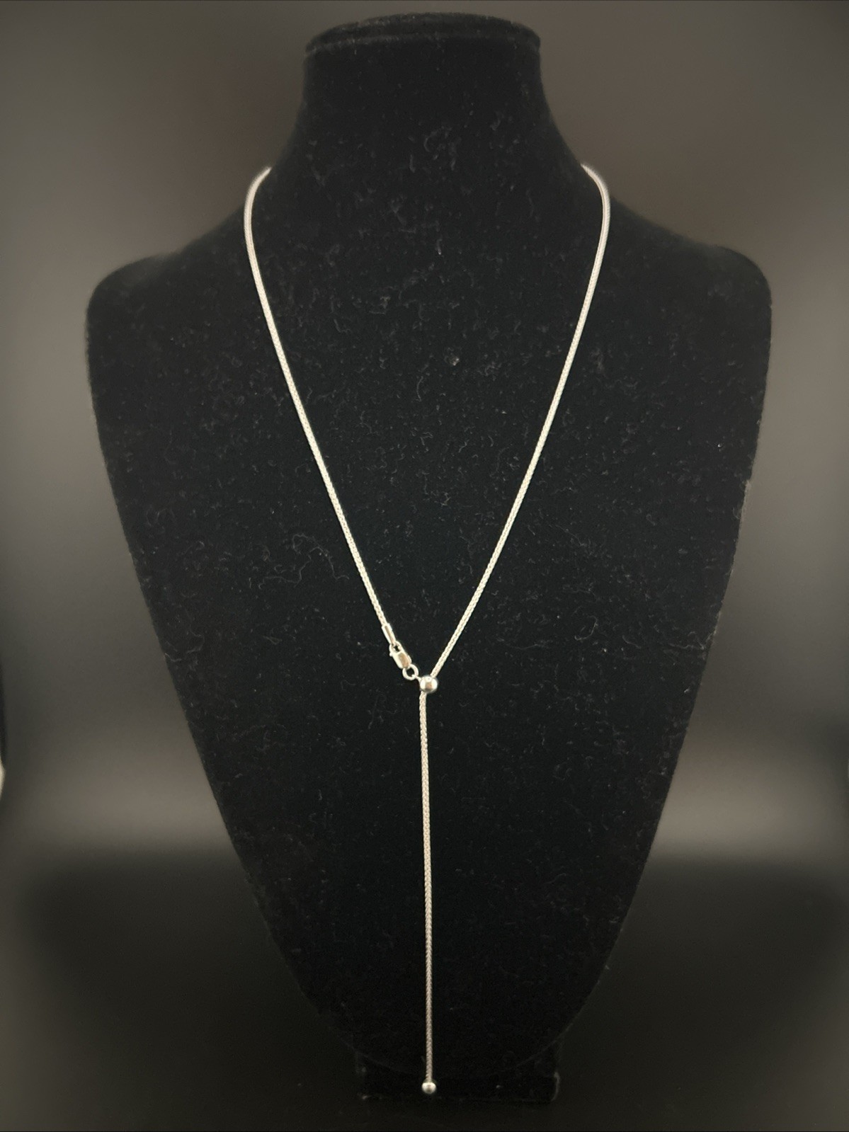 Sterling 925 Wheat Link Sliding Adjustable 24 Inch Chain Necklace