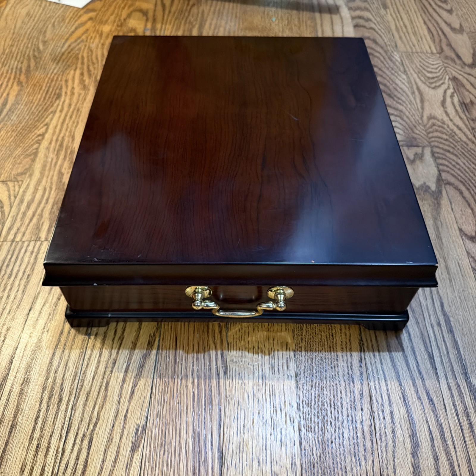 1994 Bombay Company Mahogany Wood Tea Chest Jewelry Organizer Storage Box