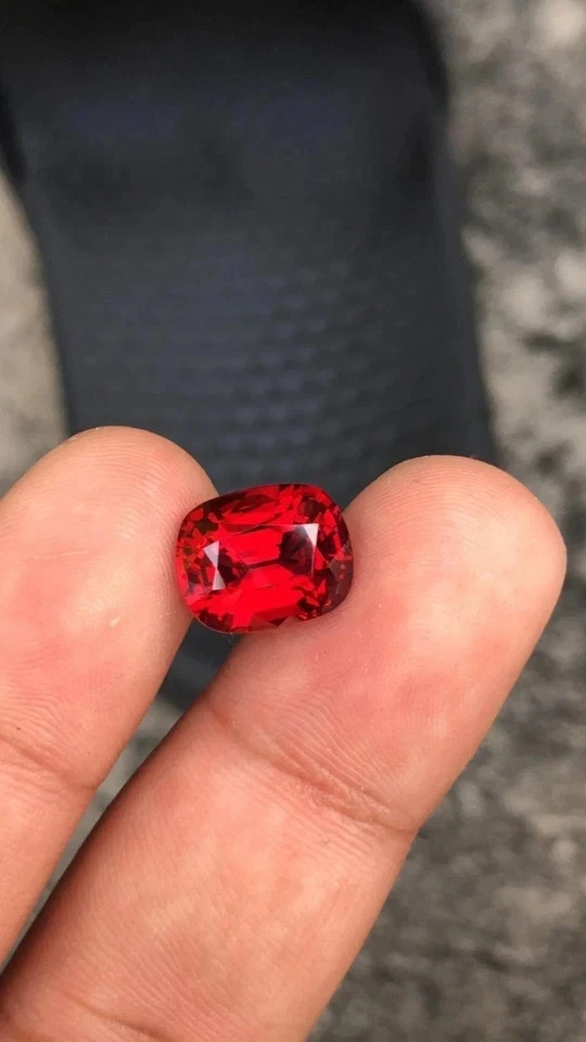 5 Ct Natura Burma Red Color Ruby Cushion Cut Certified Loose Gemstone