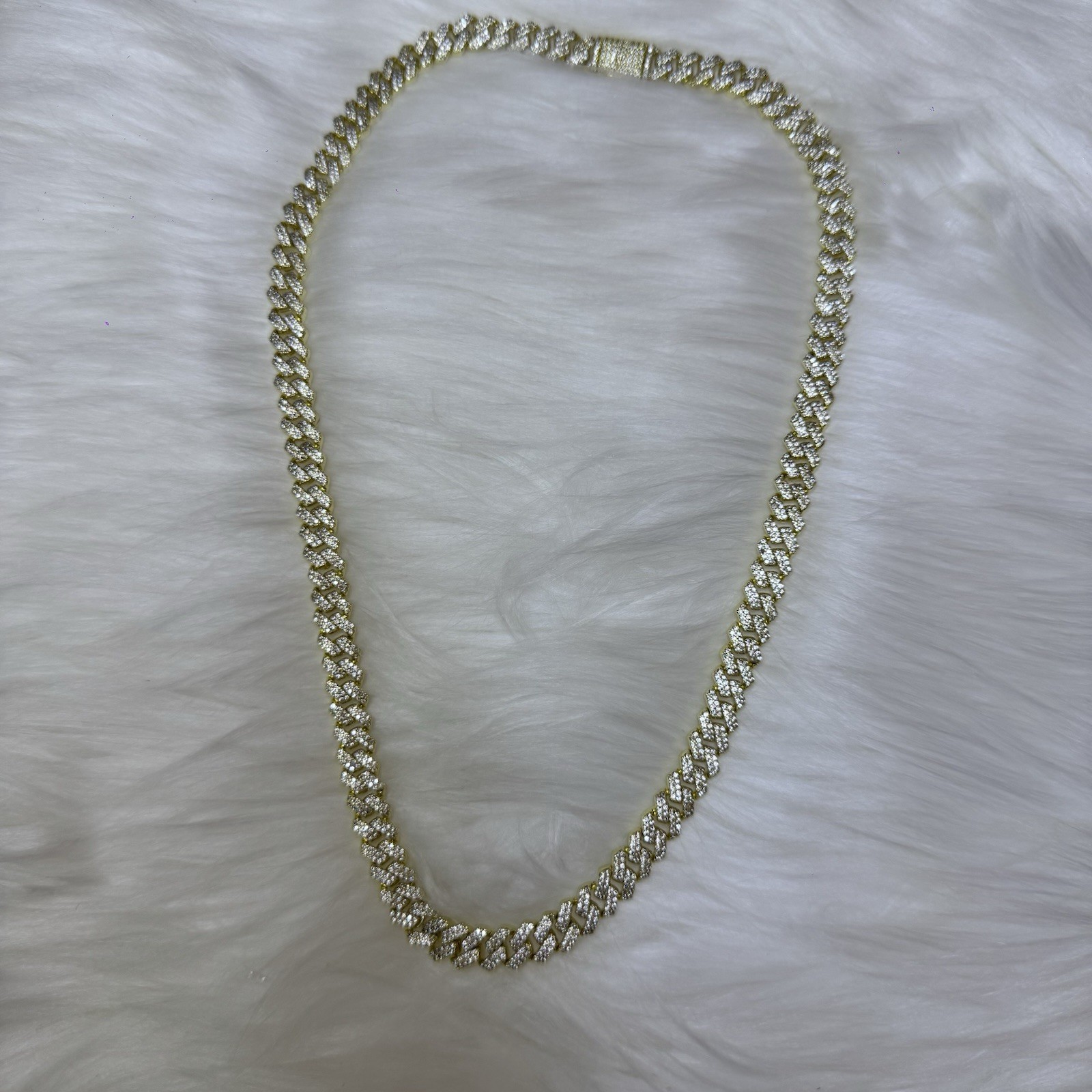 Iced out Moissanite Cuban Link Chain Necklace 20inch, 8.4mm, 14K Stamped