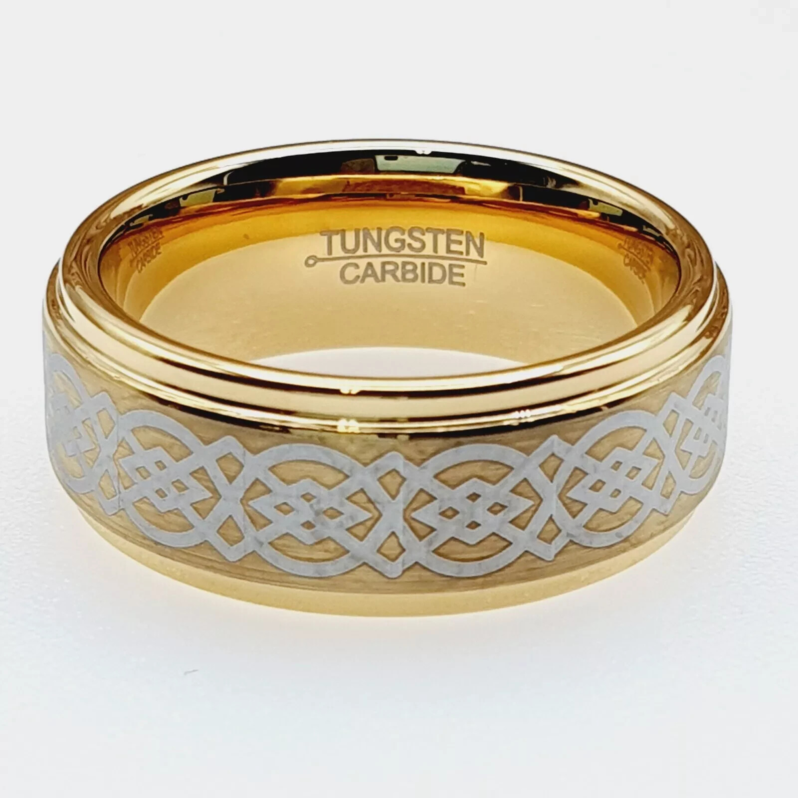 Elegant Gold Tungsten Celtic Knot Band | Couple’s Anniversary & Promise Ring