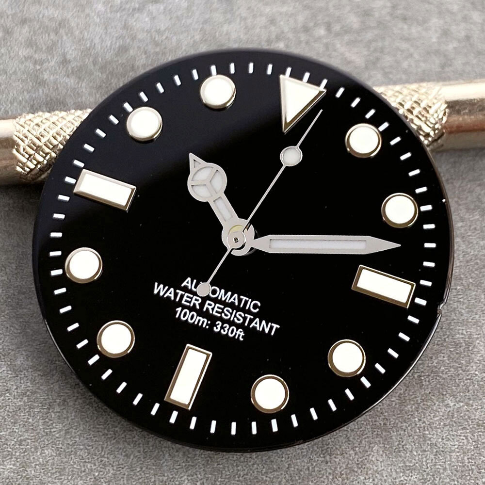 Black Watch Dial 29mm Lume Marks Without Date Window Fit NH35 NH36 NH38 PT5000