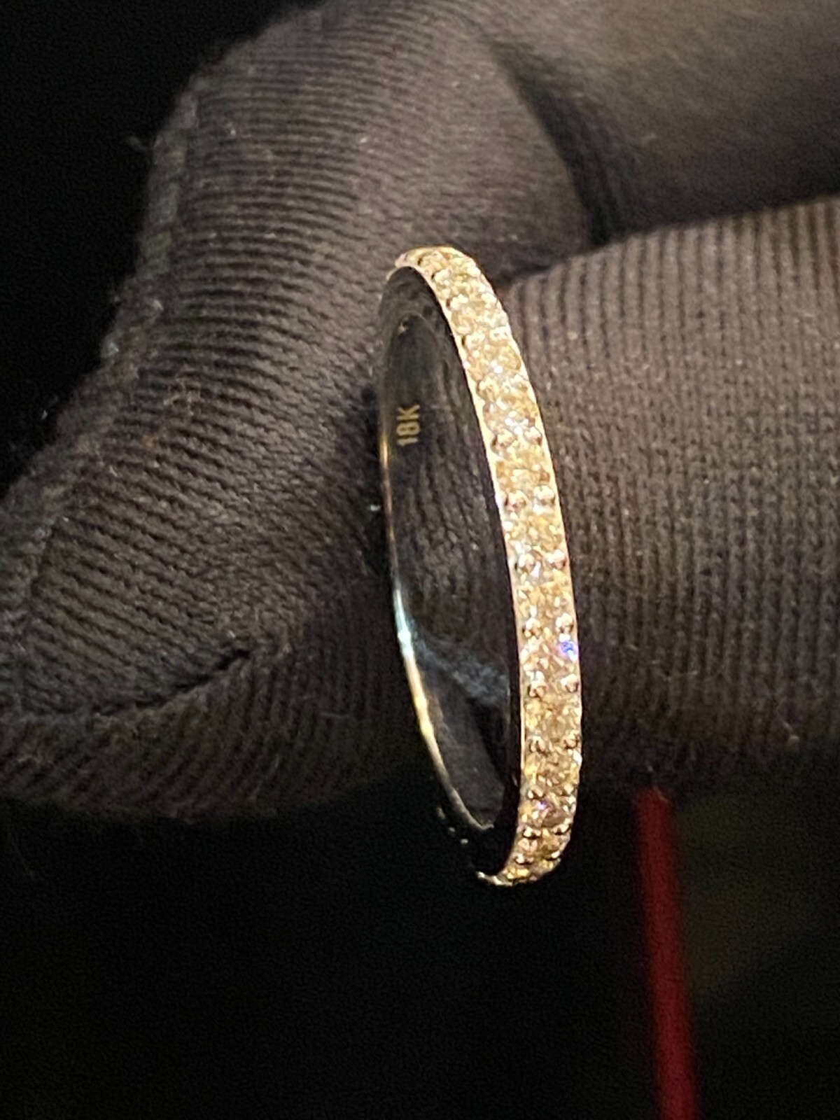 Pave 0.70 Cts Round Brilliant Cut Natural Diamonds Wedding Band Ring In 18K Gold