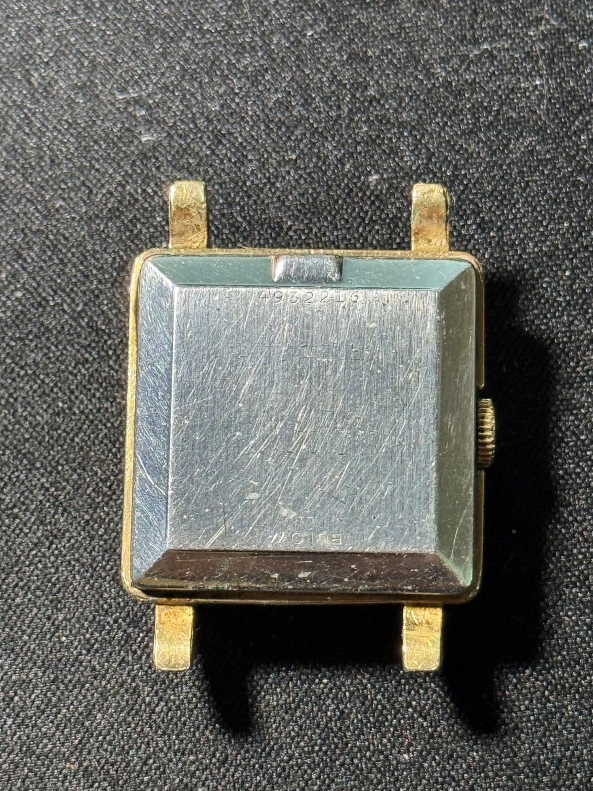 1950 Vintage Bulova Square Gold Watch – Non-Working Parts Watch.