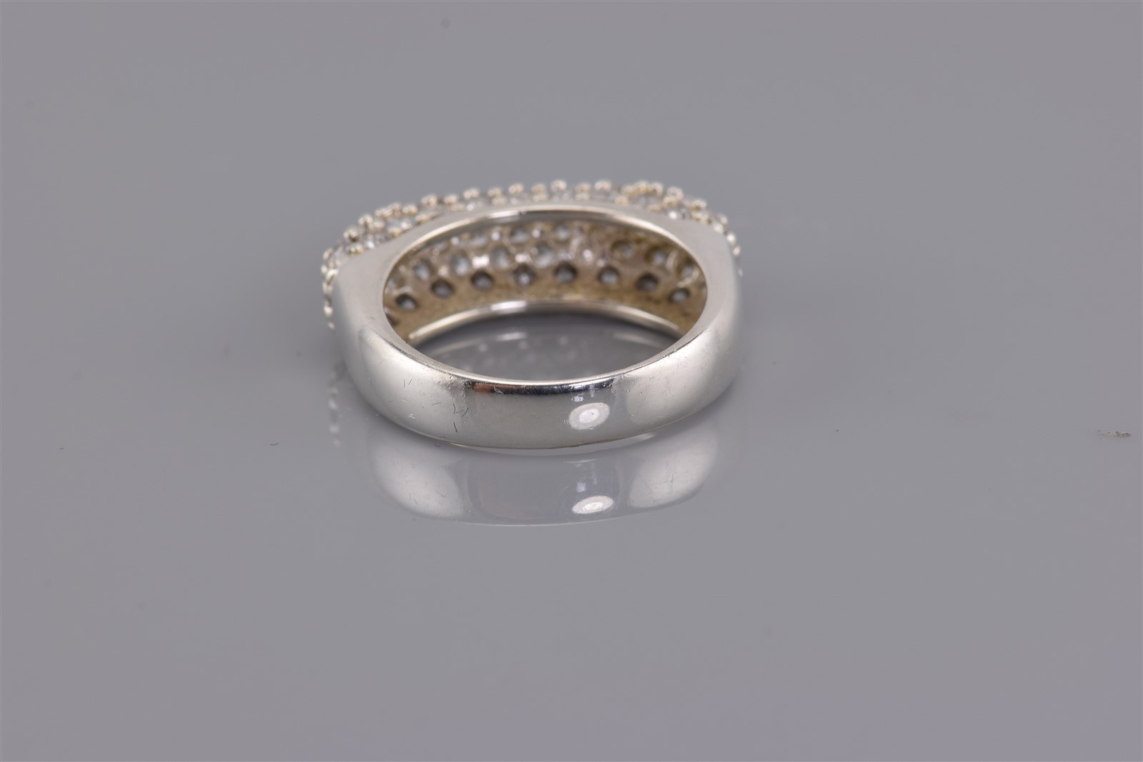 Affinity Sterling Silver Rounded Over Cubic Zirconia Cluster Band Ring 925 Sz: 5