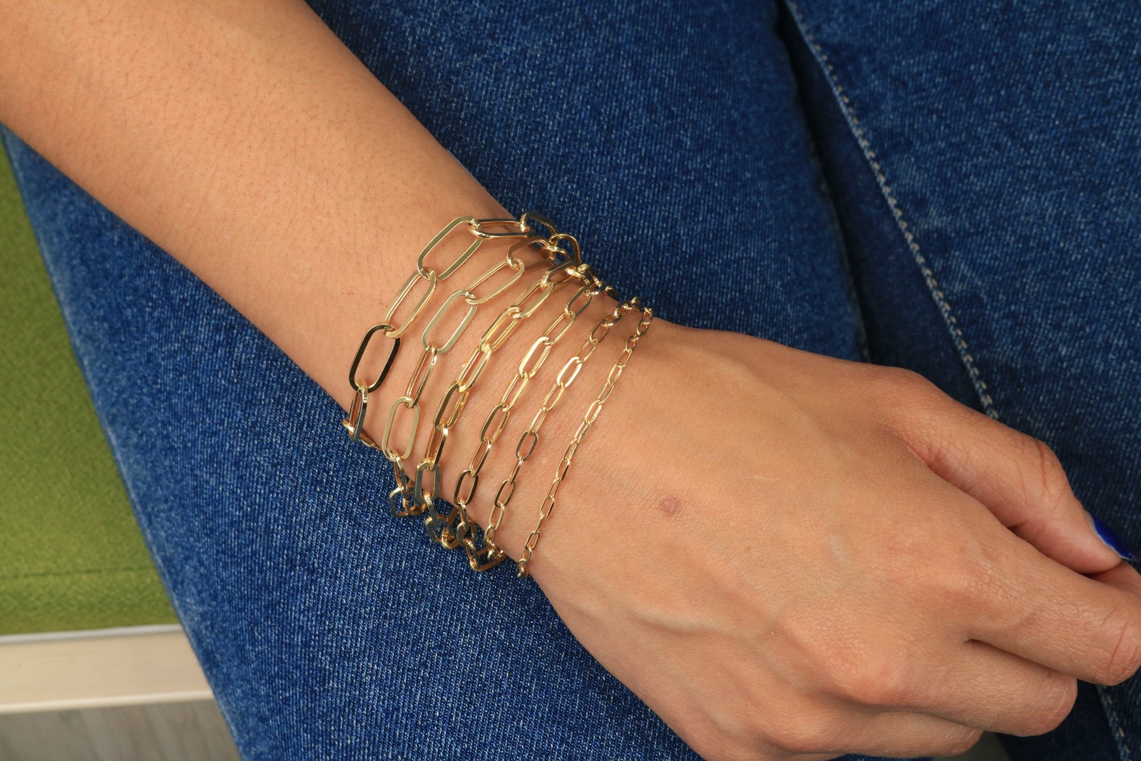 14k Yellow Gold Paperclip 2mm-9mm Chain Bracelet Necklace Mens Womens 16″-30″