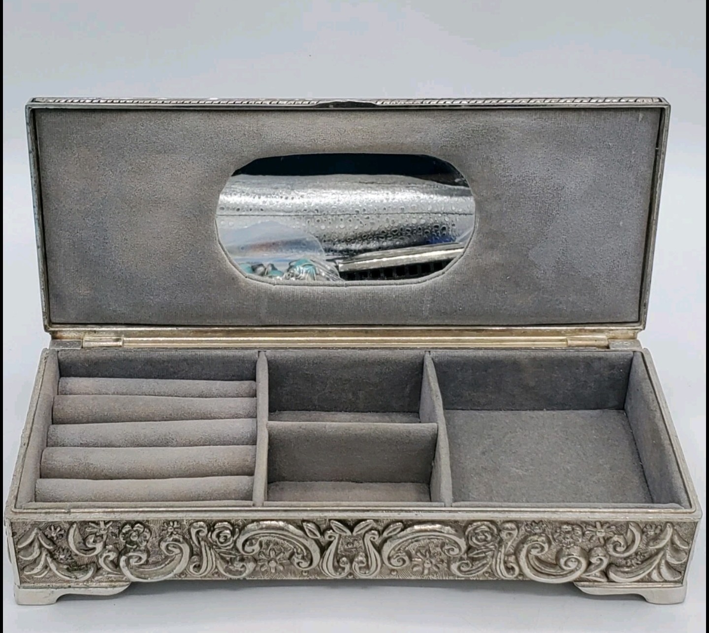 Vtg Silver Godinger Jewelry Box ,1992 Great Condition