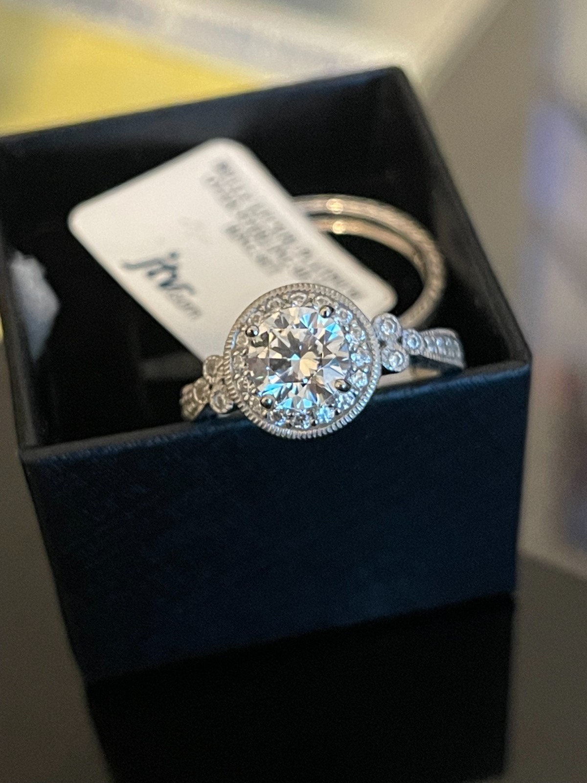 JTV Bella Luce Platinum over Sterling Silver Ring Set
