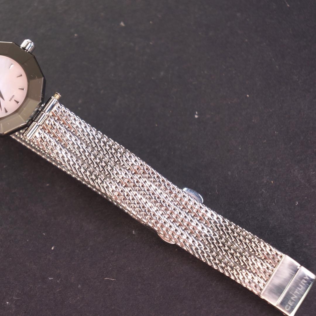 Century Time Gem Shell Dial 1P Diamond Pink Watch Japan 0715326