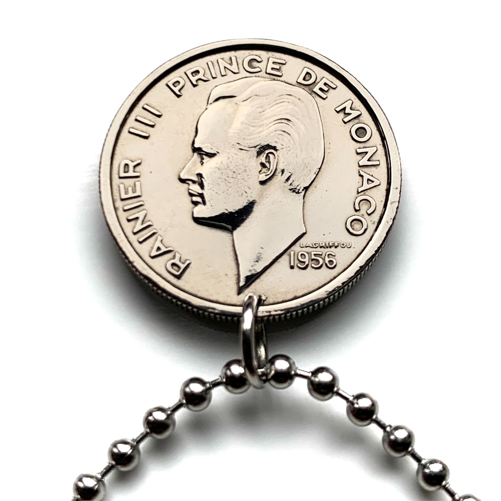1956 Monaco 100 Francs coin pendant Monte Carlo La Rousse Rainier III n003979