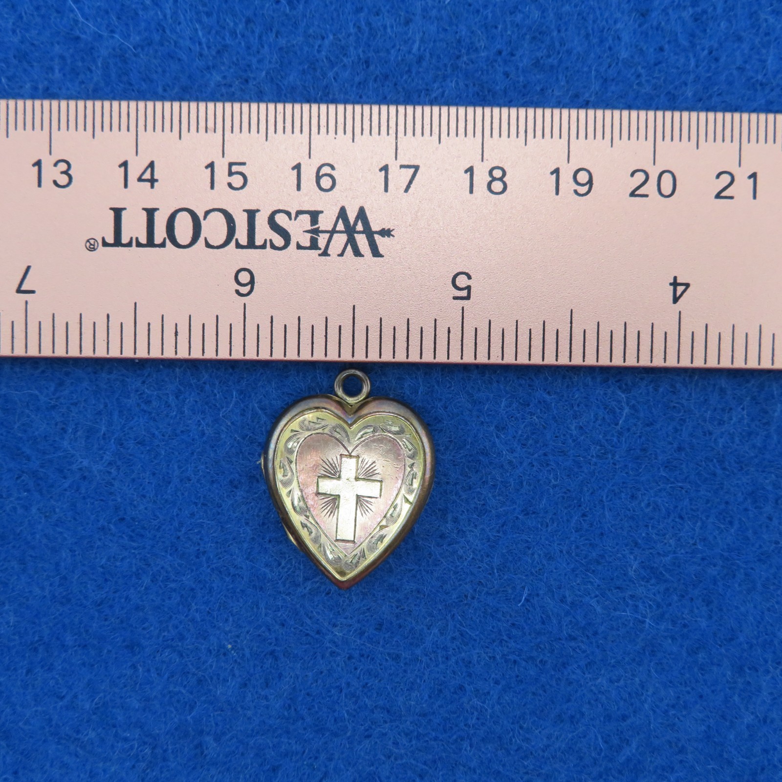 Antique Heart Cross Photo Locket Gold/Rose Gold