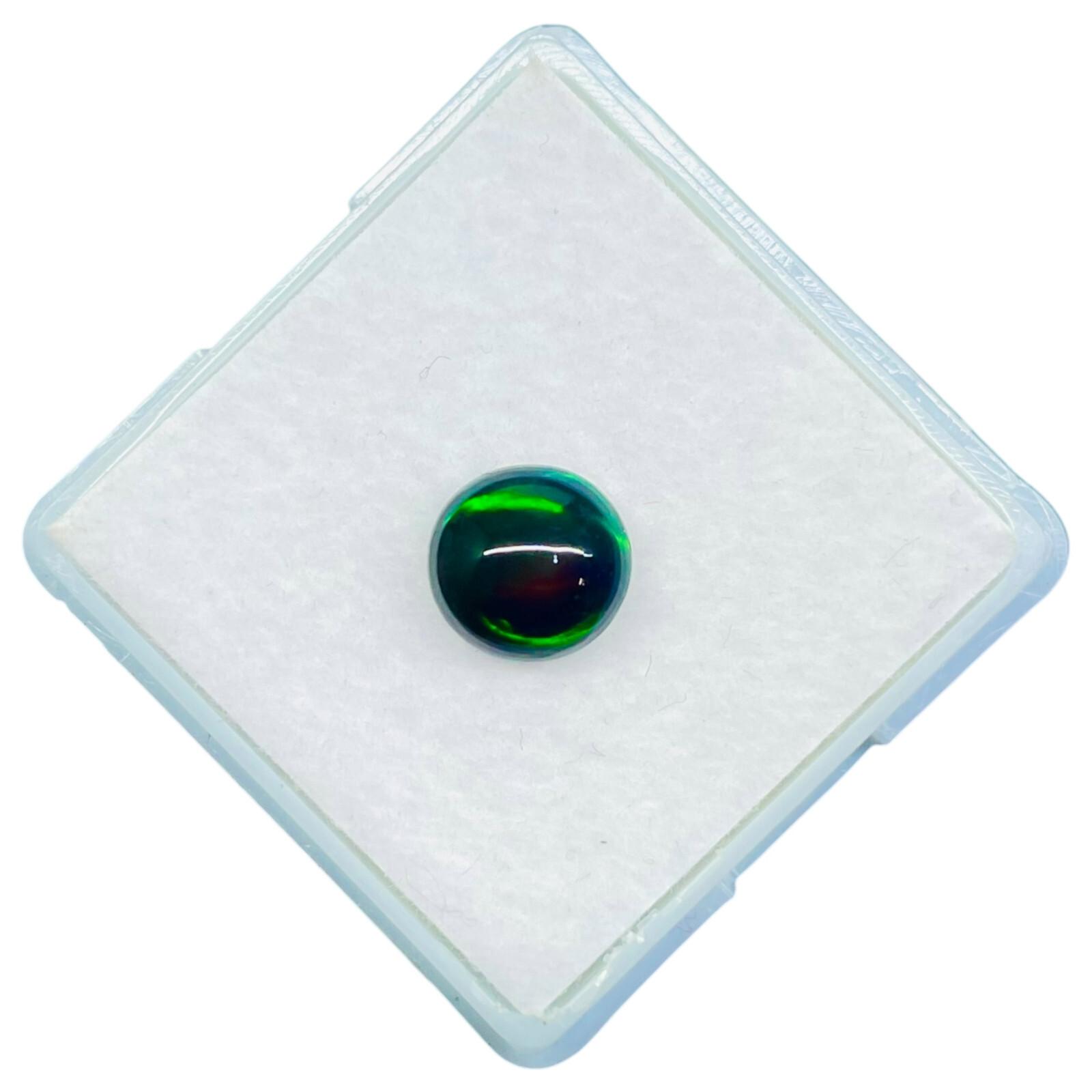 1.00 Ct Natural Ethiopian Black Opal 7.7 Round Flashy Loose Cabochon Gemstone