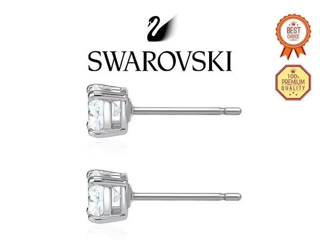Swarovski 5509937 Stud White Rodium Sparkle Earrings 5509937