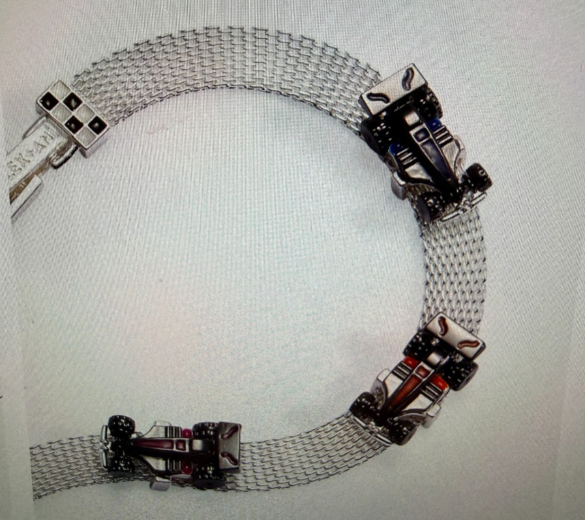 Alex and Ani Hot Wheels Moveable Racecar Mesh Bracelet New