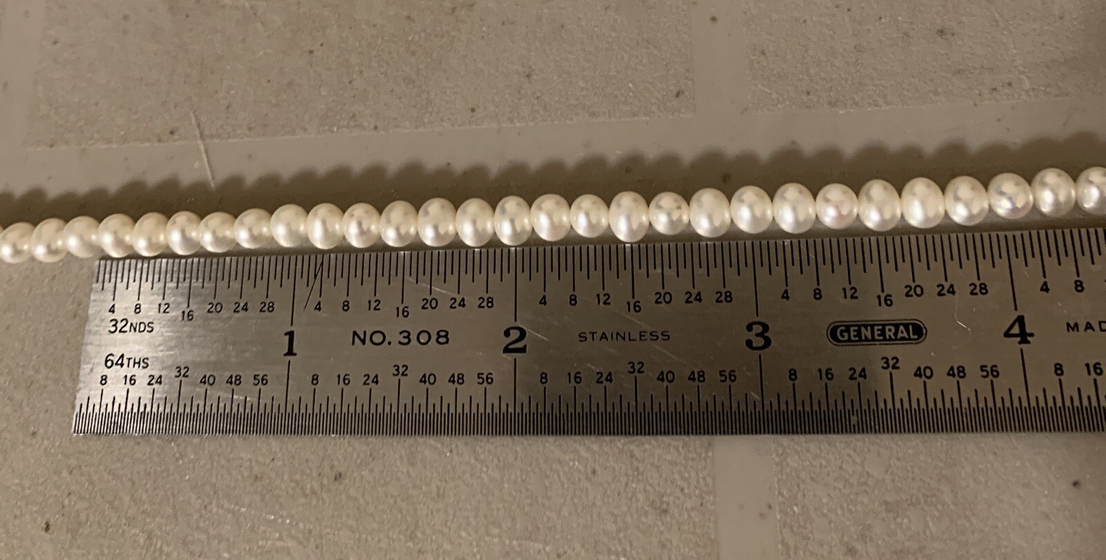 Vintage 10K Gold Cultured White Pearl Necklace 6mm 18” Timeless Classic Luxury