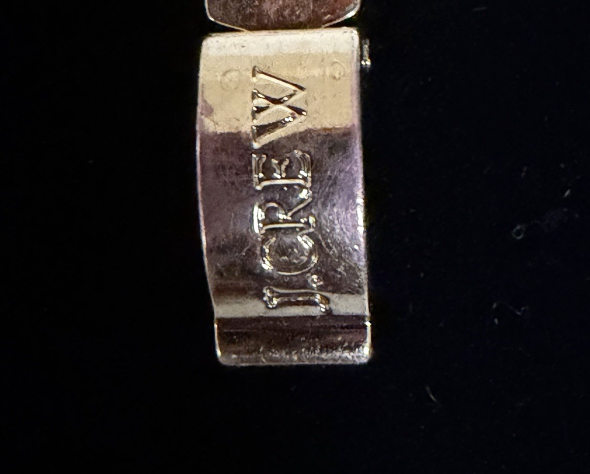 J. CREW Signed: Gold Tone Link Statement Wide 7″ Bracelet Fold Over Clasp