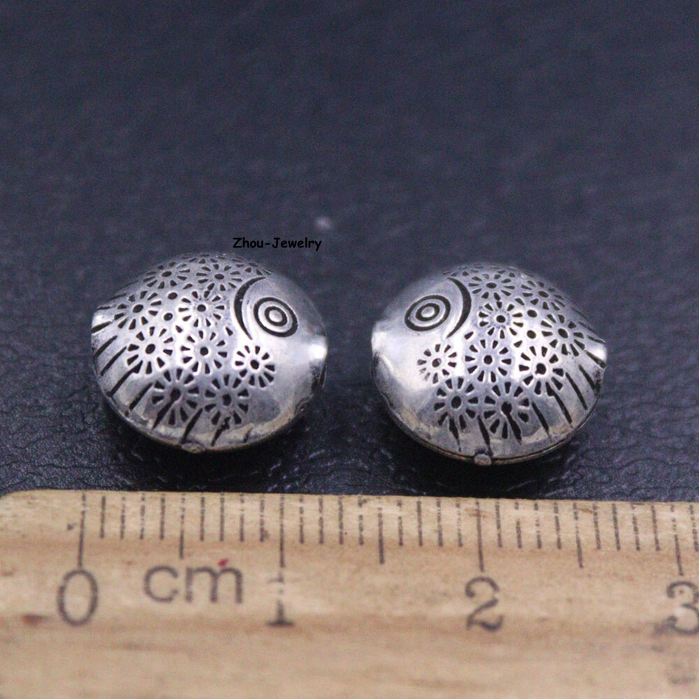 1PCS Real S925 Sterling Silver Pendant Men Women Round Fish Bead Pendant 1-2g