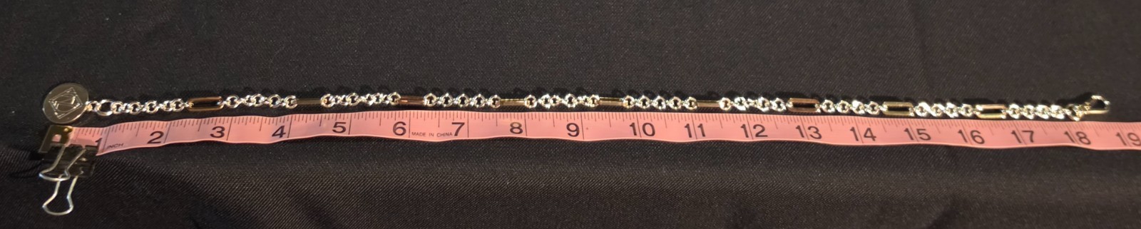 Lauren Ralph Lauren LRL Two Tone Paperclip Link Chain Necklace Silver Gold 17″