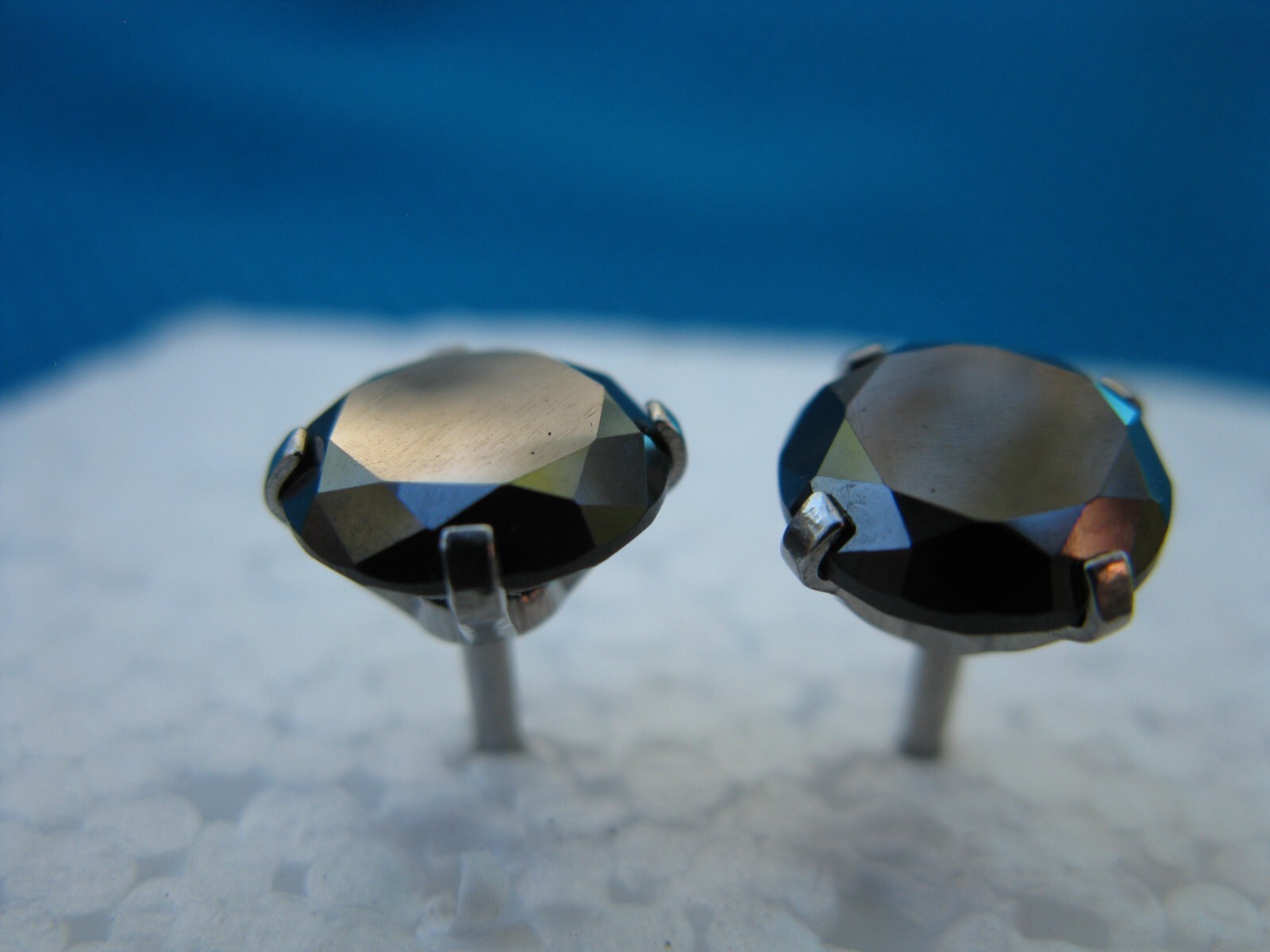 4.10ctw SCREW BACK 100% REAL BLACK DIAMOND EARRINGS,CERTIFICATE,FREE DIA TESTER