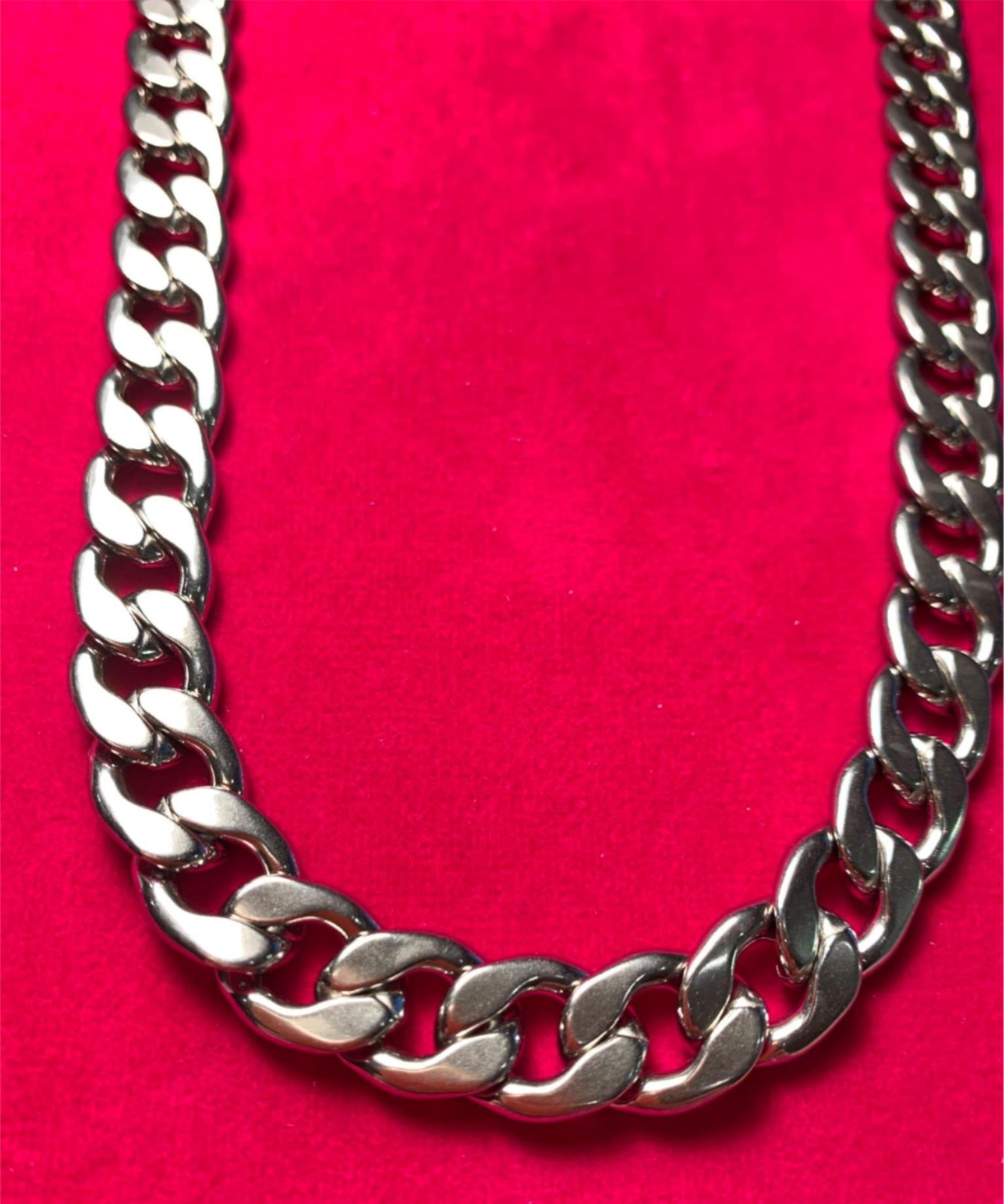 42 INCH MENS 12 MM STAINLESS STEEL SILVER PLATED CUBAN CURB CHAIN- USA SELLER