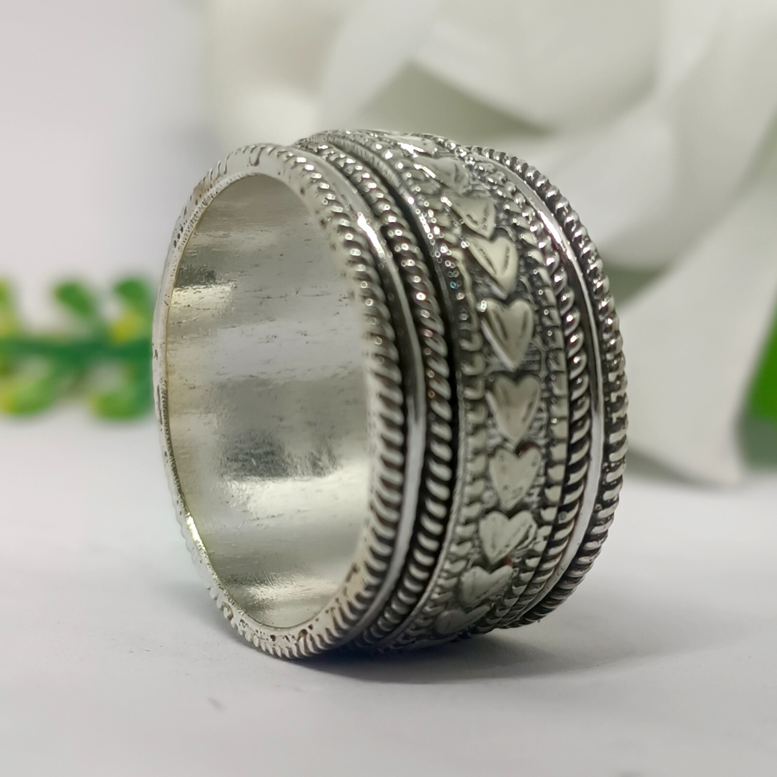 Sterling Silver 925 Spinner Ring, Anxiety Meditation Mothers day All US Size