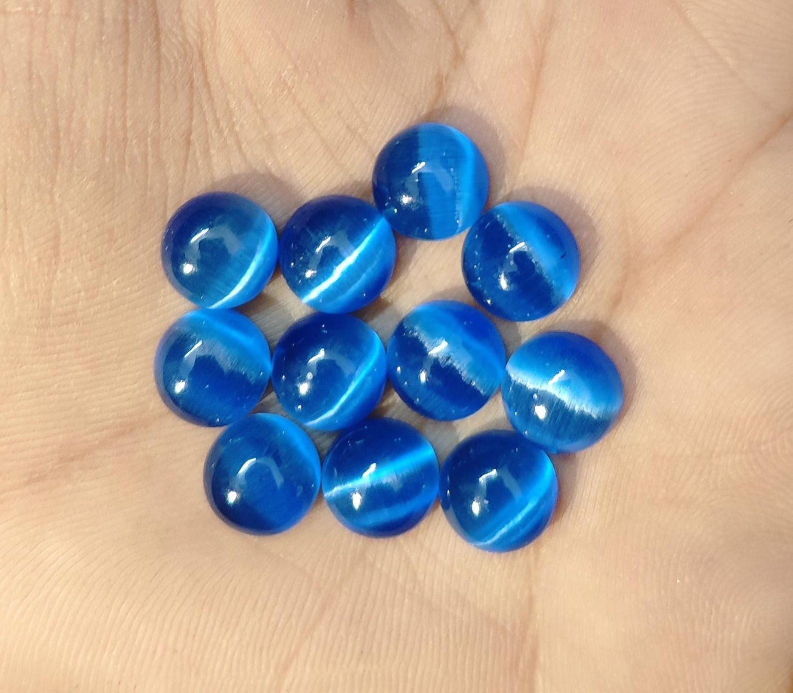 Natural Blue MonaLisa Gemstone Round Cabochon 6mm to 25mm Loose Gemstone
