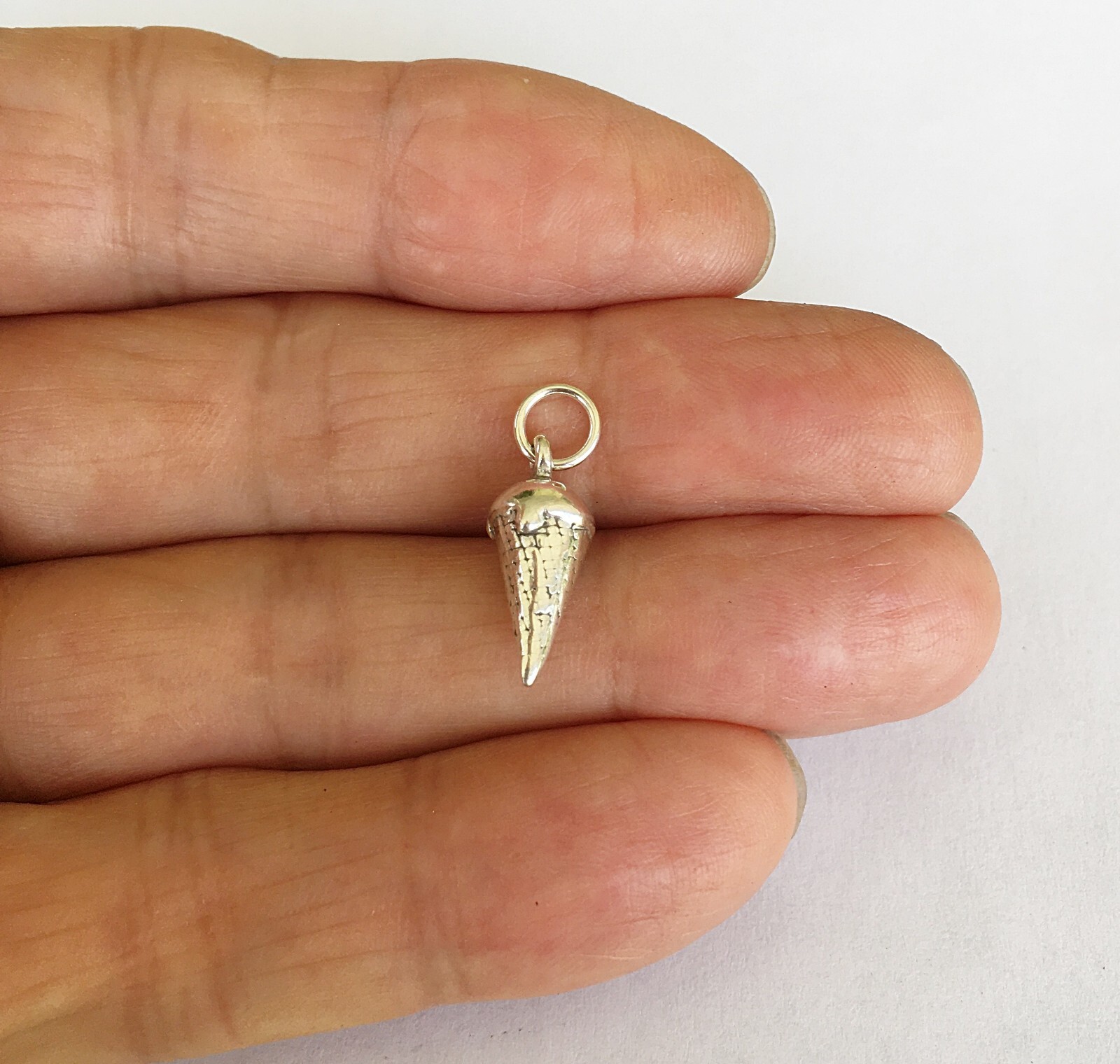 Small sterling silver 18mm ice cream cone charm