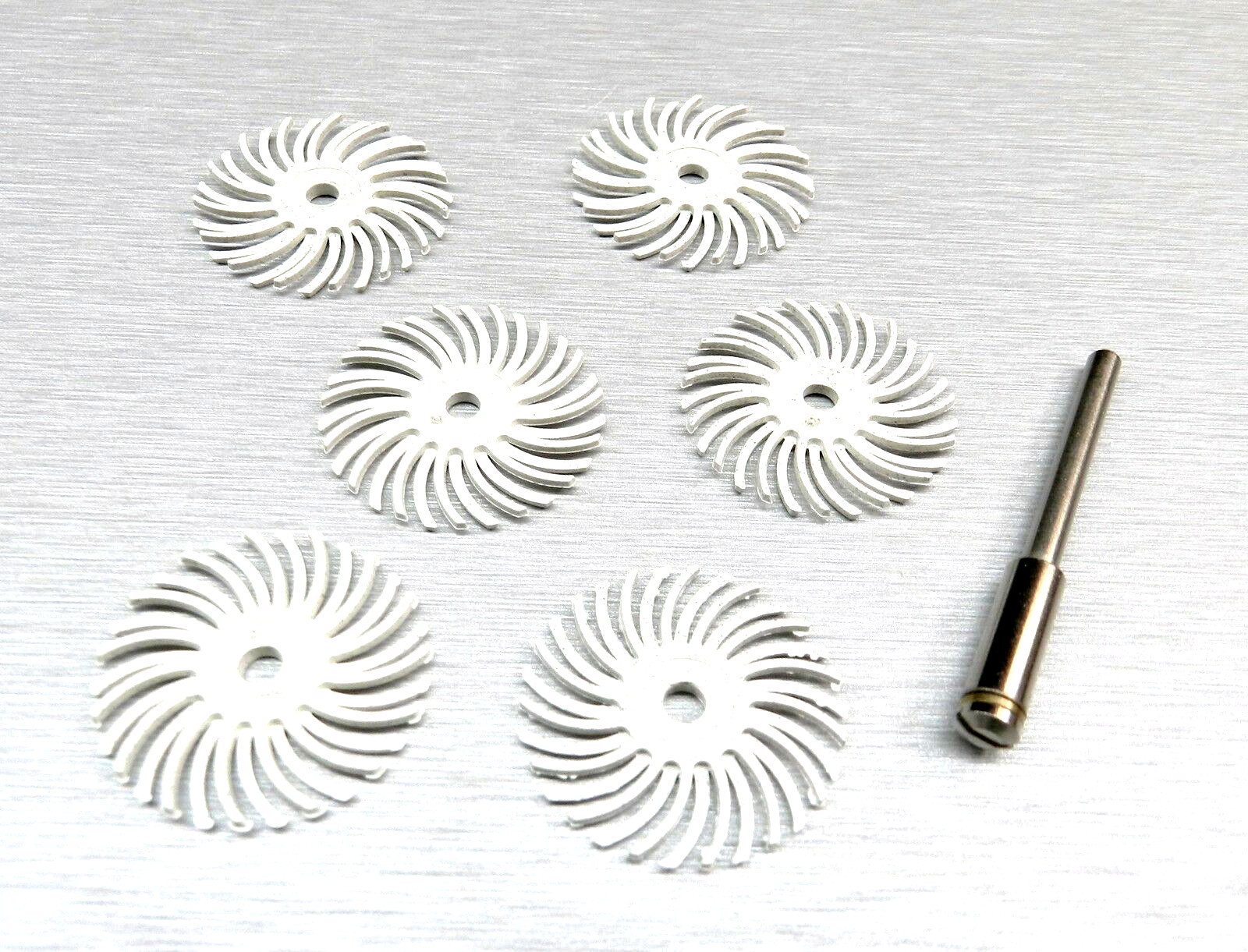 Radial Bristle Discs 3m 1″ White 120 Grit Bristle Brush Pack of 6 And 1-Mandrel